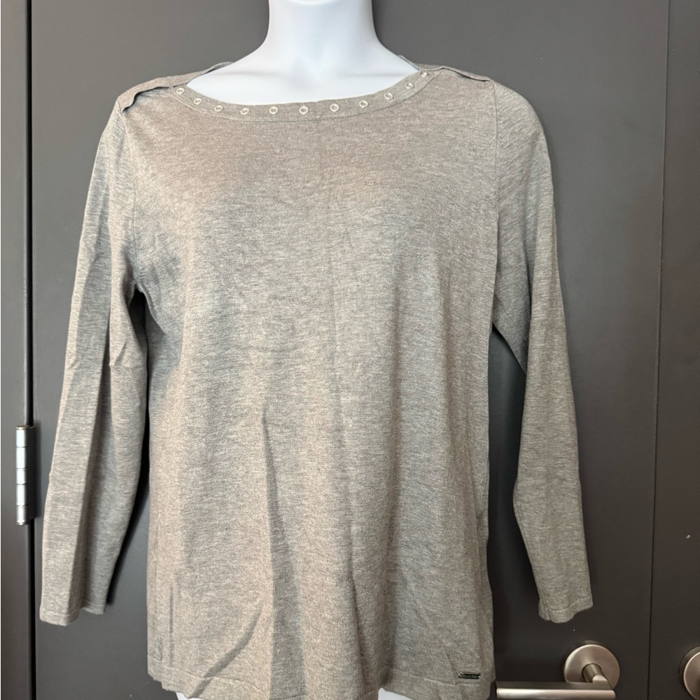 Calvin Klein Tan Boxy Blouse Relaxed Fit